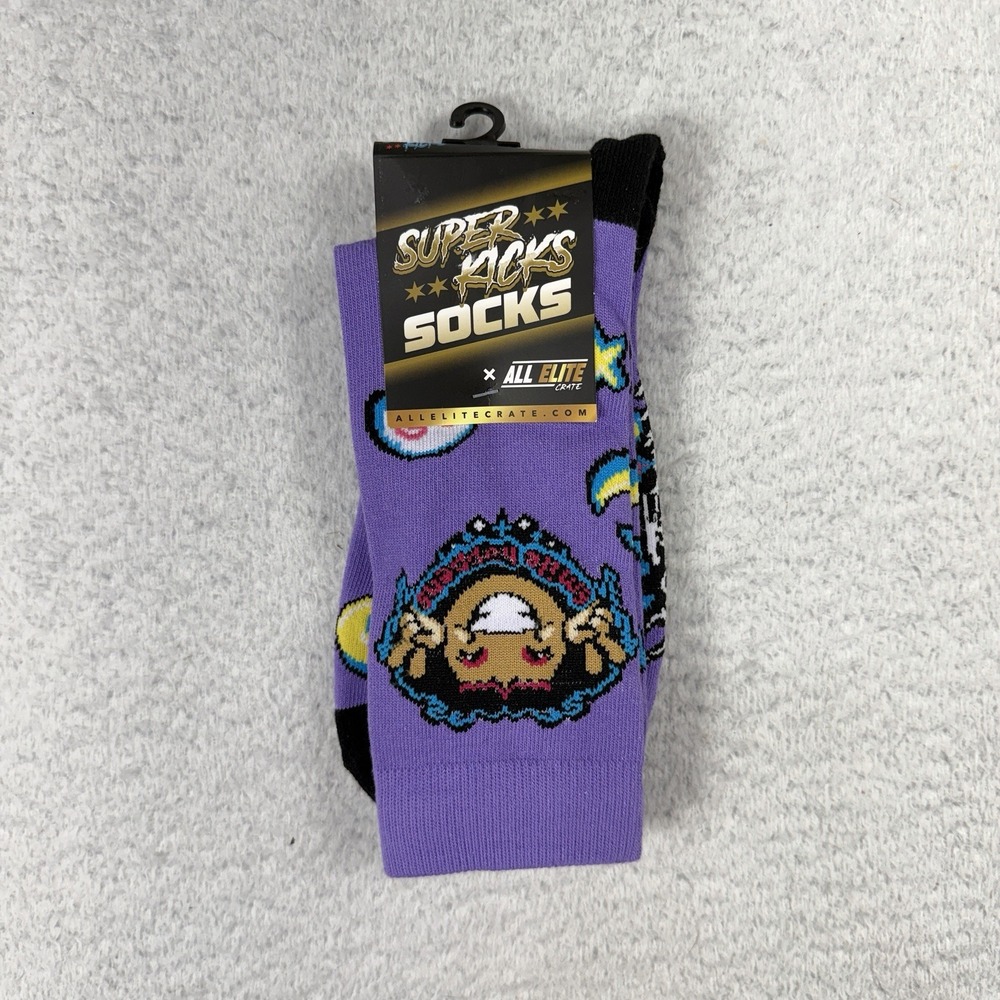 Aew Wrestling Crate Exclusive Super Kick Socks Willow Nightingale Purple OS